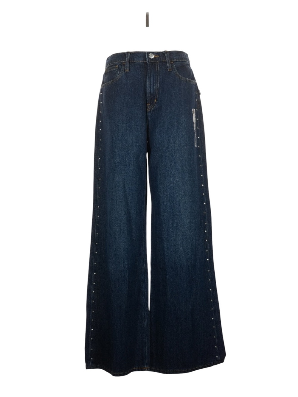 Gap High Rise Wide Leg Studded Jeans Size 4 LONG Medium Wash Fall Going Out NWT